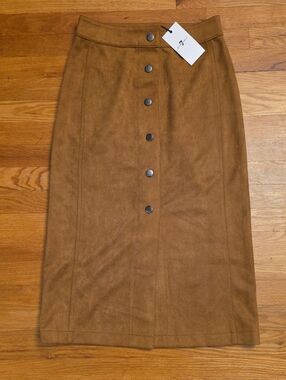 30 Inch Long, Suede Look Skirt Size Small